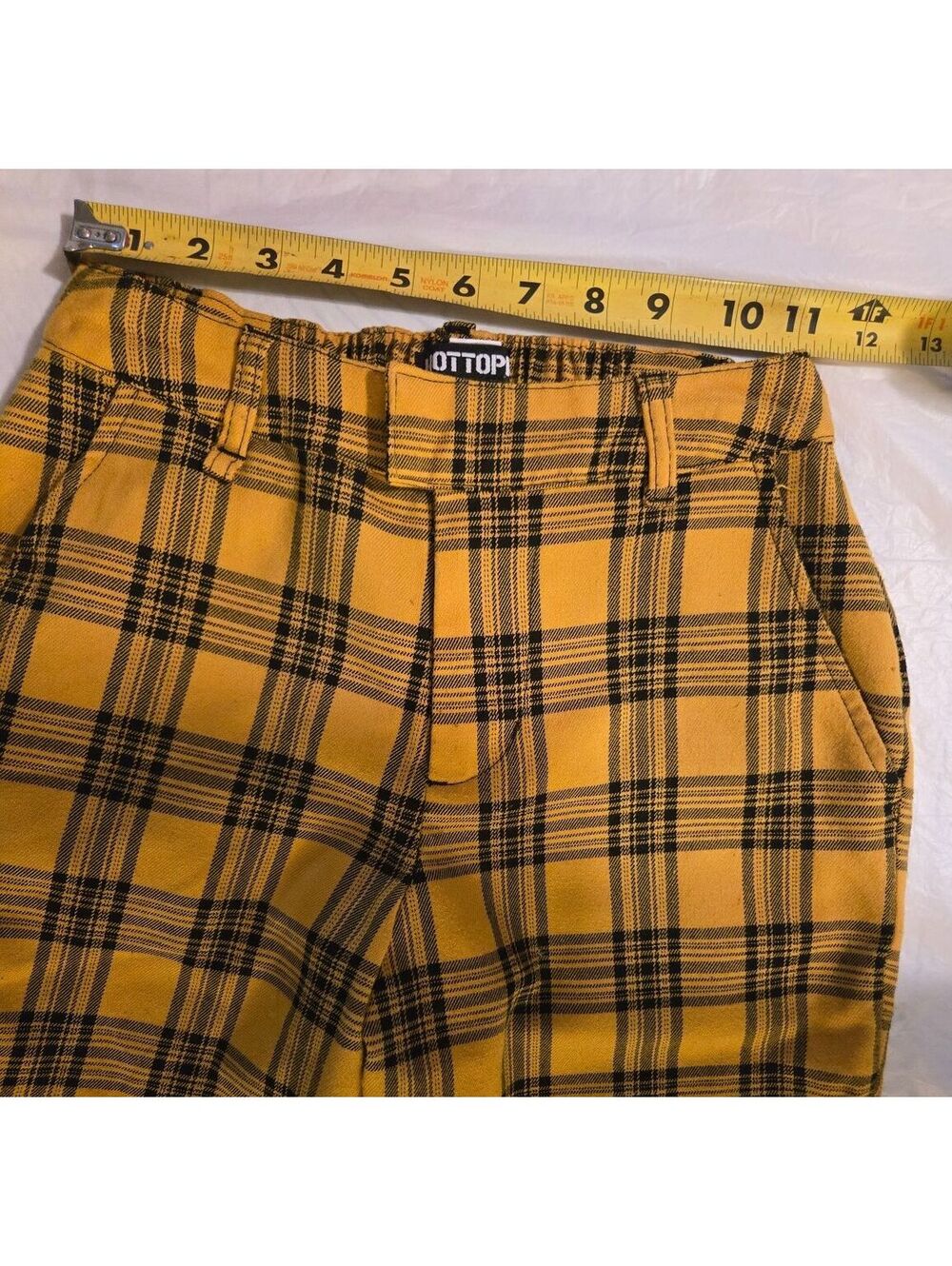 Hot Topic Yellow Plaid Pants XS Y2K Emo Punk Grunge Goth - Picture 2 of 6